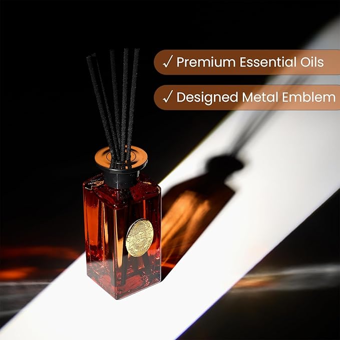 M&SENSE 6.3 oz Large Reed Diffuser Set | Magical Oriental Scent Oil Diffuser with Sticks | Hotel Collection Non-Toxic Essential Oil |for Bedroom Bathroom Living Room