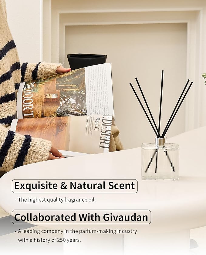 M&SENSE Citrus Zest Scent Diffuser - 7.04oz Reed Diffusers for Home, Scented Diffuser Gifts for Women, Home Fragrance Diffusers with Sticks for Bathroom Bedroom & Shelf Décor