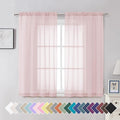 Aiyufeng Blush Pink Sheer Curtains 54 Inch Length 2 Panels Set, Light Filtering Airy Rod Pocket Light Pink Window Curtain Treatment Drapes for Kitchen Bedroom Living, Each 42Wx54L Inches