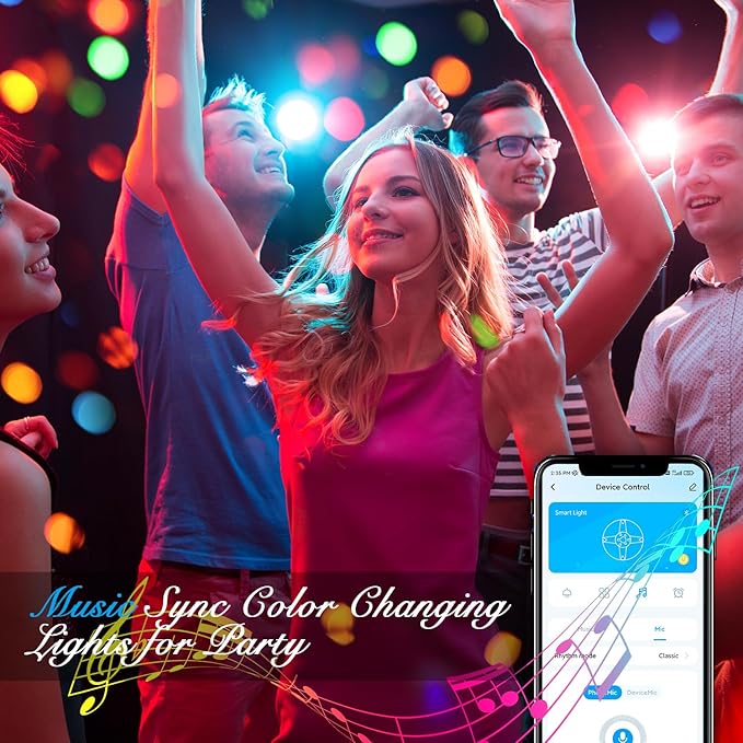DAYBETTER Led Strip Lights 100 ft Smart with App Remote Control, 5050 RGB for Bedroom, Living Room, Home Decoration, Music Sync Color Changing for Room Party(2 Rolls of 50 ft)