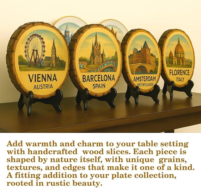 Sweden Souvenir Gift – Wood Slice Plaque for Wall or Table, Sweden Souvenir for Tourists, Plate Collectors & Travel Lovers, Scandinavian Beauty Decorative Gift