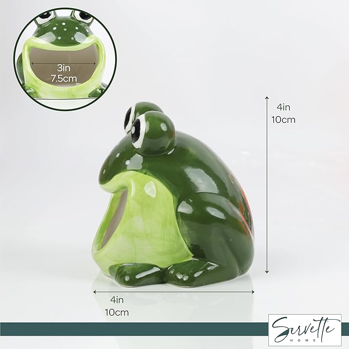 Decorative Dish Sponge Holder for Kitchen Sink - Frog