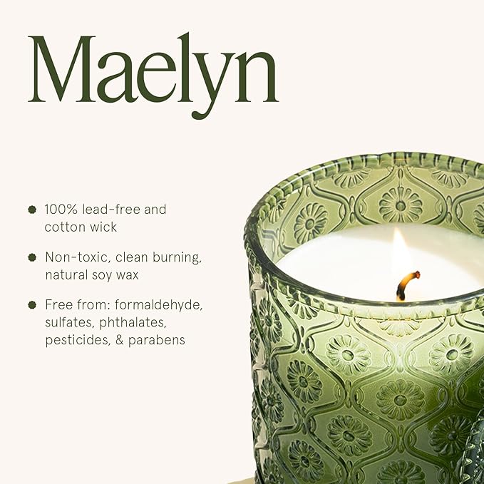 LA JOLIE MUSE Christmas Candles, Pine & Pomegranate Candle -Lemon, Pomegranate & Pine | 6 oz Natural Soy Wax | 40 Hours Clean Burn | Gift-Ready for Hosts, Gatherings | Elegant Home Décor