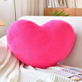 Hot Pink Heart Pillows, Cute Heart Decorative Pillow, Heart Shaped Throw Pillows for Bed, Faux Rabbit Fur Plush Hoom Decor Pillow Cushion for Chair Sofa Living Room (Mini 12.9" x 9.8")