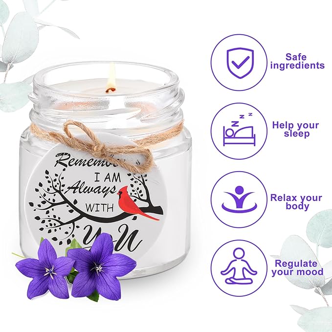 Tondiamo 20 Pcs Memorial Cardinals Candle Favors Bulk Memory of Loved One Sympathy Jars Candle Cardinal Bereavement Gifts for Loss of Mom Father Remembrance