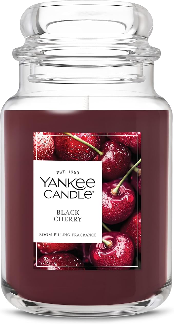 Yankee Candle Black Cherry Scented Candle, 22oz Large Jar with up to 150 Hour Burn Time, Giftable