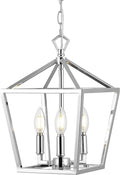 JONATHAN Y JYL7601C Pagoda Lantern Dimmable Adjustable Metal LED Pendant Classic Traditional Farmhouse Dining Room Living Room Kitchen Foyer Bedroom Hallway, 10 in, Chrome
