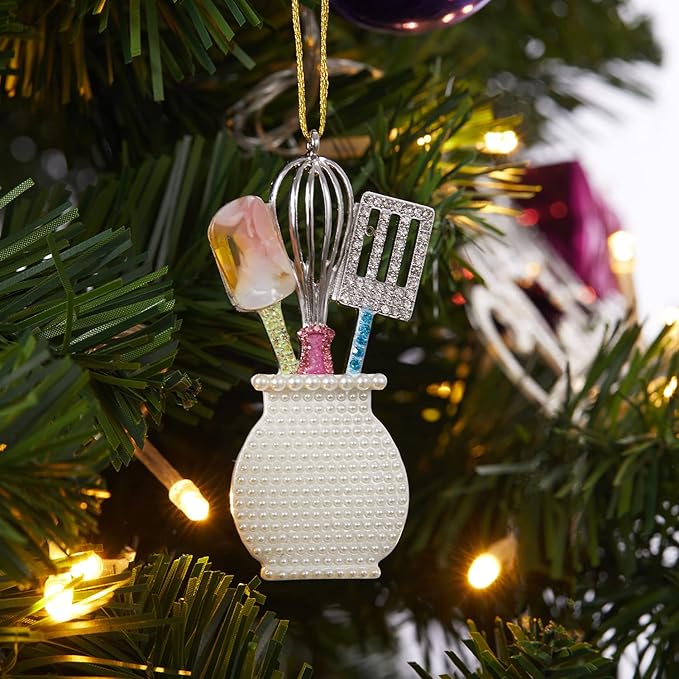 2025 Christmas Ornaments,Hanging Cooking Gift for Christmas Tree Decorations, Kitchen Keepsake Gifts for Sisters Mom Grandma Women -Kitchen Whisk