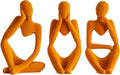 FJS Thinker Statue Shelf Decor - Velvet Collectible Figurines Living Room Decor, Modern Sculptures Home Decorations for Bookshelf Coffee Table Office (Orange Velvet)