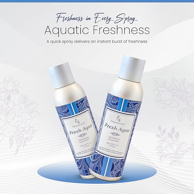 Expressive Home Scent Room Spray - Long Lasting Fresh Aqua Air Freshener Spray for Bathroom, home & Office - home fragrance spray 6 FL oz