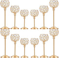 Crystal Candle Holders Set of 16 for Wedding Centerpieces Gold Or Silver Candle Holders Bulk Decorative Tealight Candle Holder for Wedding, Party,Table Centerpieces Decoration (Golden, 4Sets(12 Pcs))