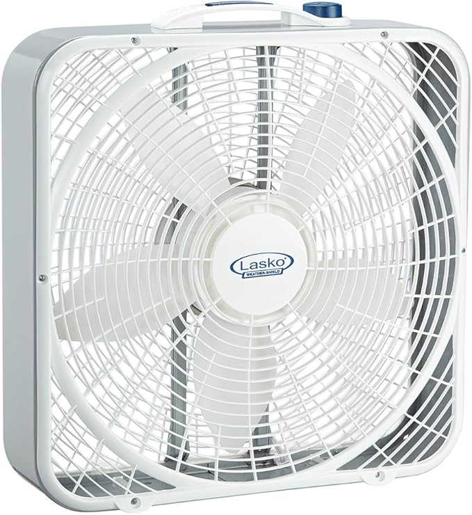Lasko Oscillating Digital Ceramic Tower Heater for Home with Adjustable Thermostat & 20″ Weather-Shield Performance Box Fan-Features Innovative Wind Ring System for Up to 30% More Air, 20 Inch, 3720