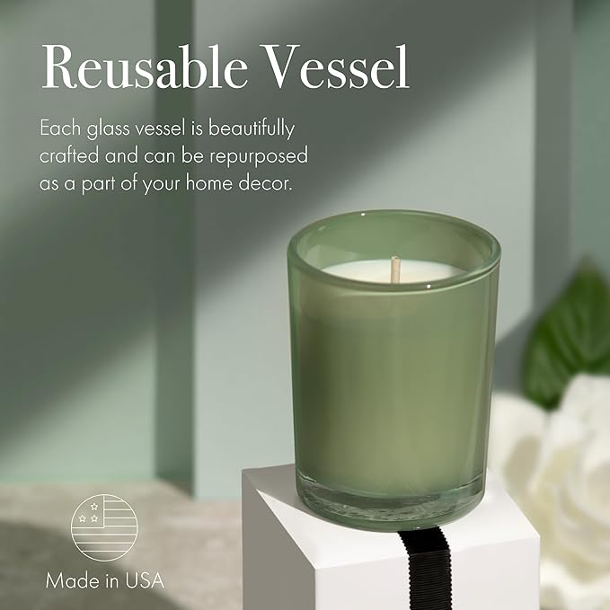 LAFCO New York Votive Candle, Fresh Cut Gardenia - 1.9 oz - 20-Hour Burn Time - Reusable Glass Vessel - Made in The USA