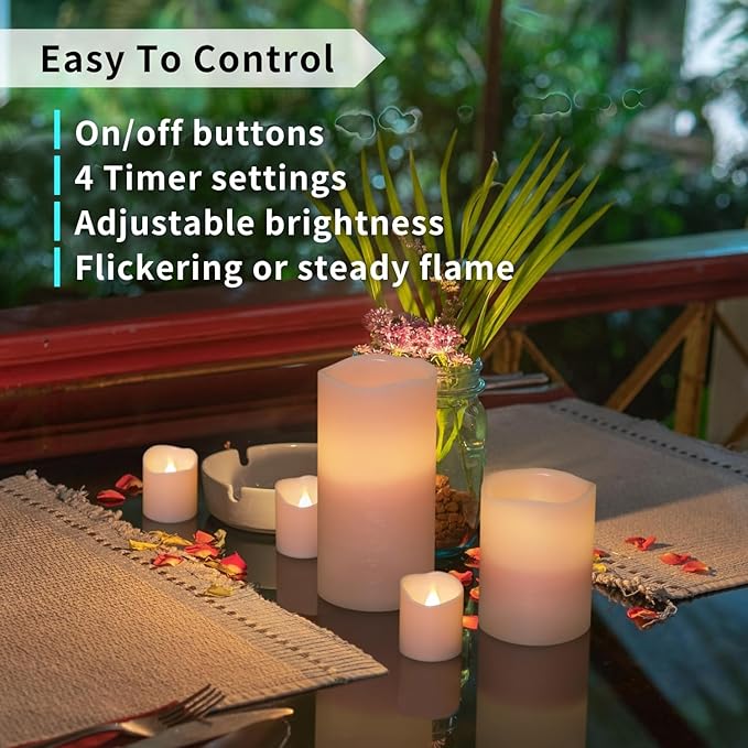 FURORA LIGHTING Pink Real Wax Flameless Candles with Remote and Timer, 4 Pillars and 4 Votives Pack of 8, LED Flickering Candles for Home Décor, Battery Included