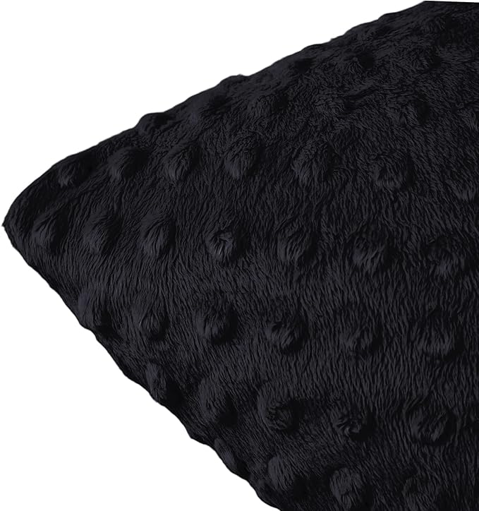 2 Packs Throw Pillow Covers, Neutral Decorative Couch Pillow Cover for Living Room Bed Sofa Rustic Farmhouse Boho Home Decor, Soft Plush Cushion Case Slipcover (Black, 20"x 20")