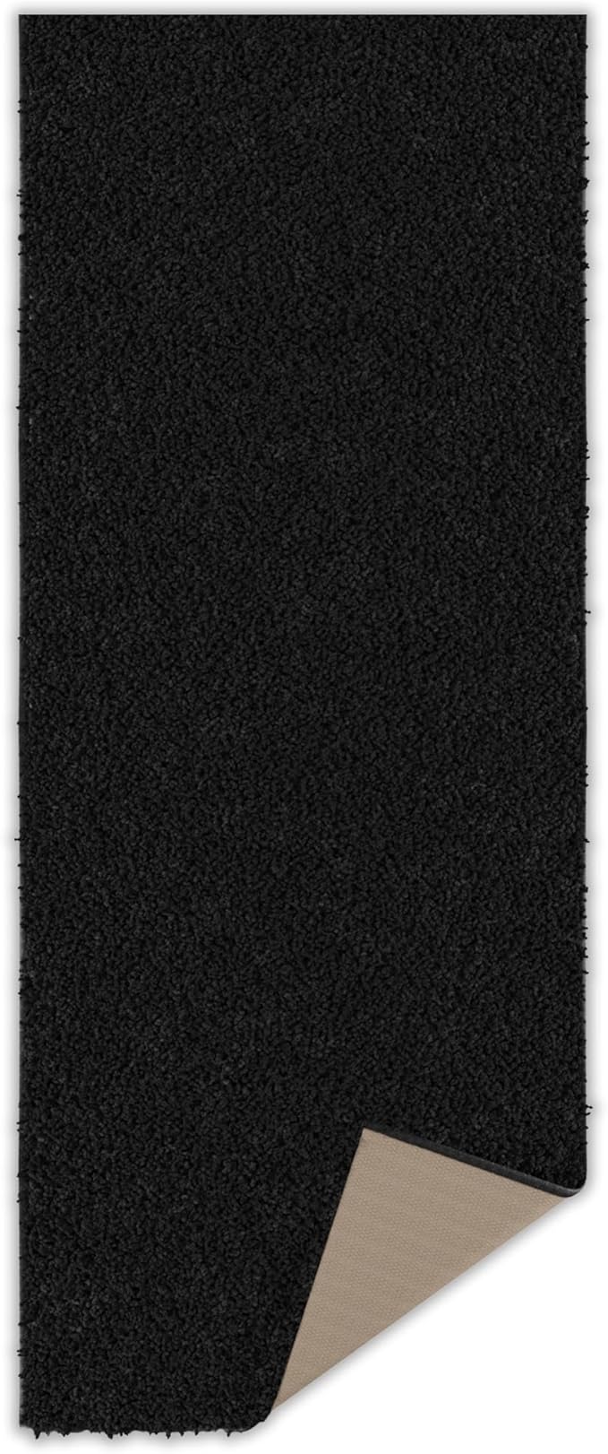 Ottomanson 2' x 8' Shaggy Runner Rug - Plush & Cozy Non-Slip Carpet for Bedroom, Living Room, Bathroom & Entryway - Durable & High-Traffic Friendly for Hallways & Dorms, Black