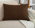 TangDepot Cotton Solid Throw Pillow Covers, 12" x 18" , Coffee, 1 Count (Pack of 1)