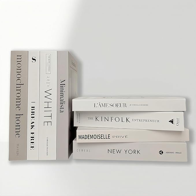 8 Pack Decorative Books, Ediactcyl Decoration Faux Books for Hardcover Home Decor | Fake Book Stacks Display for Bookshelf Room Decor (M26)