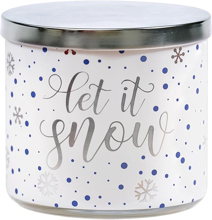 Christmas Candles, Winter Snowflakes Candle, Winter Pine Scented Candle, Large 3 Wicks, 14 oz Christmas Scented Candles