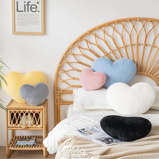 Xiashrk Heart Pillow, Heart Shaped Pillow for Bed Couch, Soft Decorative Heart Throw Pillow, Cute Decorate Pillows, Heart Pillows for Bedroom Living Room (Blue, Large 19.6"x15.7")