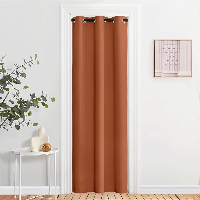 NICETOWN Blackout Burnt Orange Curtains 84 inches Long - Grommet Top Room Darkening Thermal Curtains Sound Blocking Window Treatments for Bedroom/Living Room (2 Panels, W37 x L84)