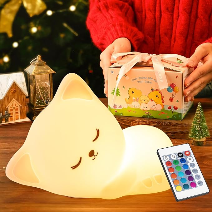 Mubarek 【Remote + Gifts Package】 Cat Gifts for Girls,16 Colors Dimmable Teen Girl Gifts Trendy Stuff, TAP for Fun Cute Stuff for Teen Girls