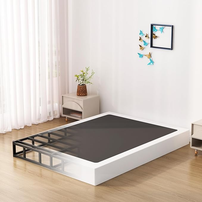 7 Inch Box Spring for Queen Bed Bed Base, Low Profile Metal Queen Box Spring with Fabric Cover, 3000 Lbs Max Weight Capacity Mattress Foundation, Noise-Free, Easy Assembly