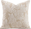Premium Throw Pillow Covers 18x18 Inches - Oatmeal Zebra Chenille Jacquard Embroidery Decorative Couch Pillow Covers for Living Room Bedroom Sofa Home Décor