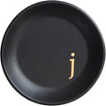 COLLECTIVE HOME - Ceramic Jewelry Tray, Decorative Trinket Dish for Rings Earrings Necklaces Bracelet Watch Keys, Birthday Mother's Day Christmas Gift for Women, 4.75", Black Surface (j)