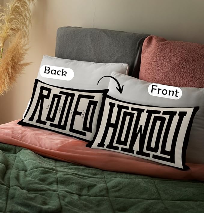 Western Pillow Cover, 12x20, Howdy, This Ain't My First Rodeo, Farmhouse, Southwestern, Ranch (Gray) for One