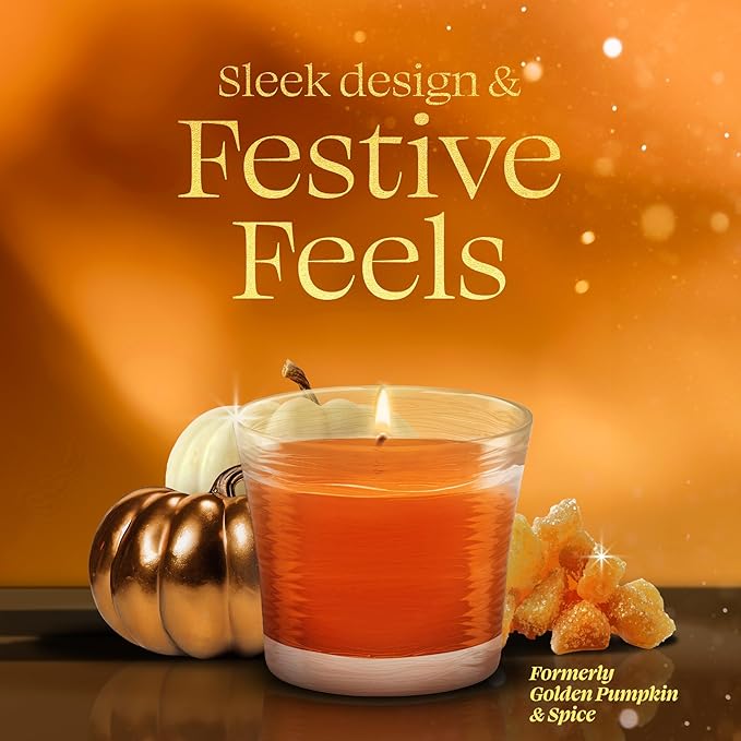 Glade 1-Wick Scented Candle Jar, Pumpkin & Ginger, Air Freshener Infused with Essential Oils, 4.08 Oz, 2 Count