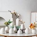 White Ceramic Bud Vase Set of 11, Small Vases for Pampas Grass, Flowers, Mini Vases for Modern Home Decor, Minimalist Decor, for Living Room, Dining Table & Shelves