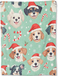 Cute Christmas Dog Blanket - Festive Puppy Santa Hat Fleece Throw,Gifts for Kids Adult, Soft & Warm,Lightweight, for Holiday Decor,Winter Celebration, and Room Home Accents 60x80in