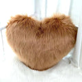 Fluffy heart-shaped pillow, sofa bed decoration, pillow decoration, room pillow (Camel color, 13.77inch X 17.71inch)
