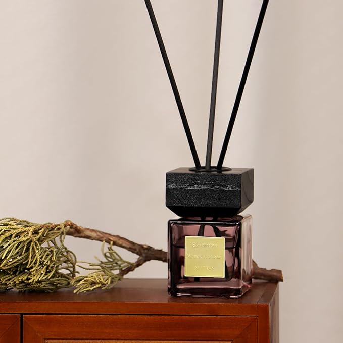 Reed Diffuser Set of 3, White Birch Cedar & Oud Bergamot & Green Tea Tree Essential Oil, 15 Diffuser Sticks, Hotel Collection Bathroom Air Fresheners, 50ml Home Fragrance for Room Decor