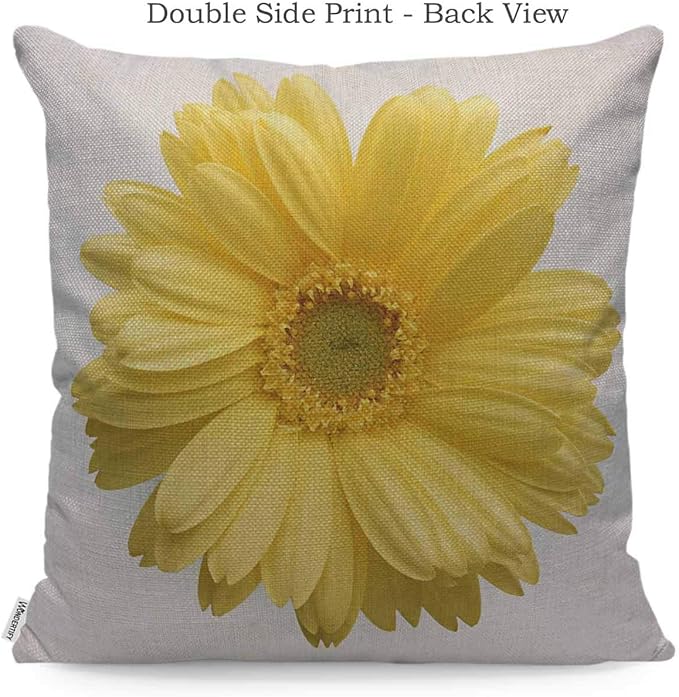 WONDERTIFY Throw Pillow Cover Yellow Flower Sunflower Background - Soft Linen Pillow Case for Decorative Bedroom/Livingroom/Sofa/Farm House - Couch Pillow Cushion Covers 18x18 Inch