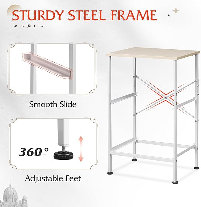 WLIVE Nightstand, Nightstand with 2 Drawers, Bedside Furniture, Night Stand, Small Dresser for Bedroom, College Dorm, End Table with Fabric Bins, Dormitory, Light Grey, Size L