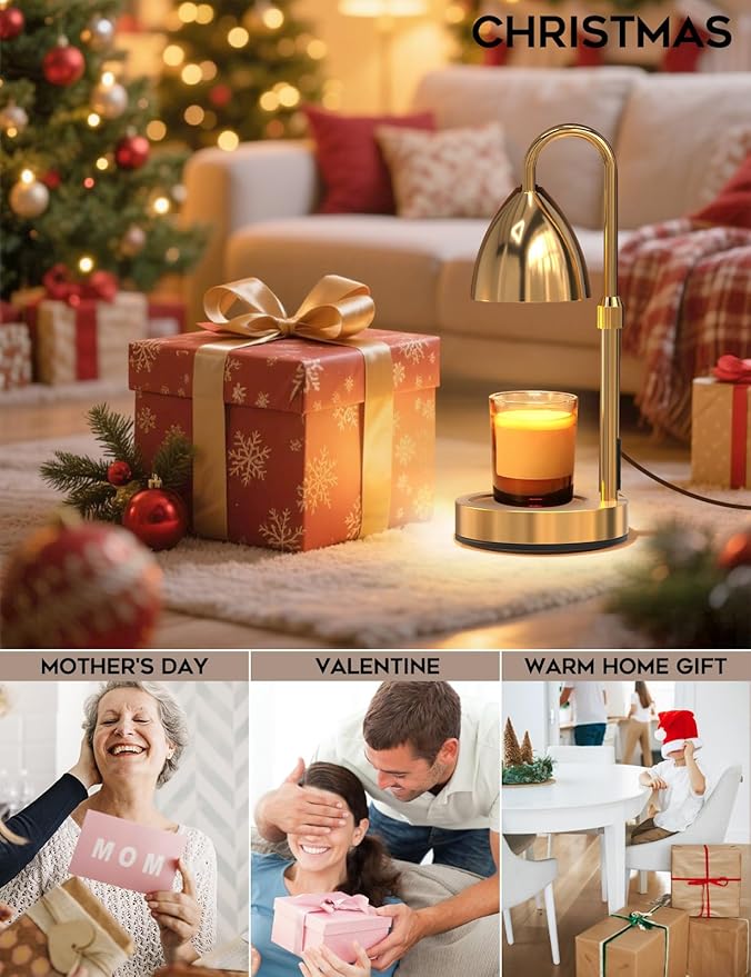 Candle Warmer Lamp with Timer Dimmable, Lamp Candle Warmer Birthday Gifts for Women, Adjustable Wax Melter Warmer for Jar Candles, House Warming Gift Home Decor