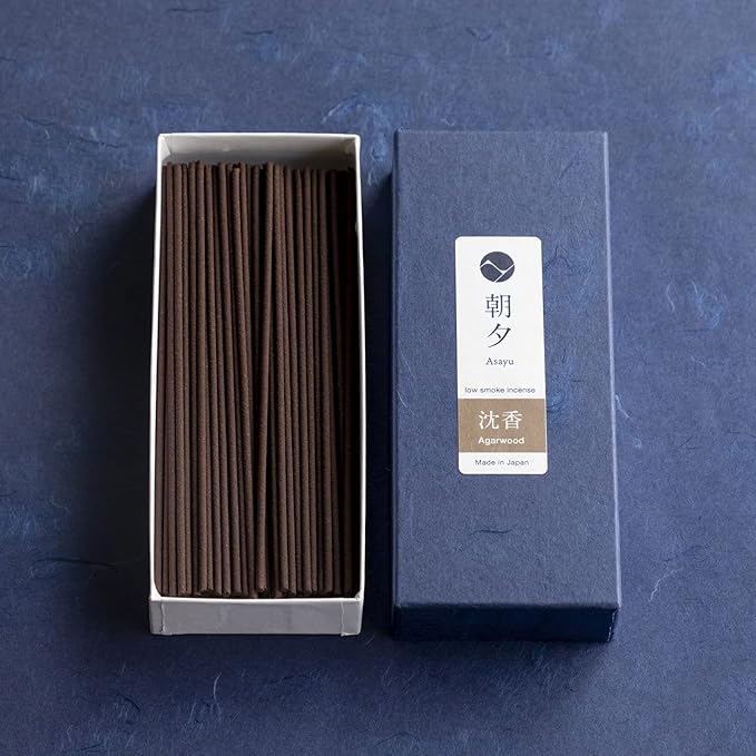 Asayu Japan Low Smoke Incense Sticks Agarwood Scent (40gr), Made in Japan Quality - Agarwood 40gr