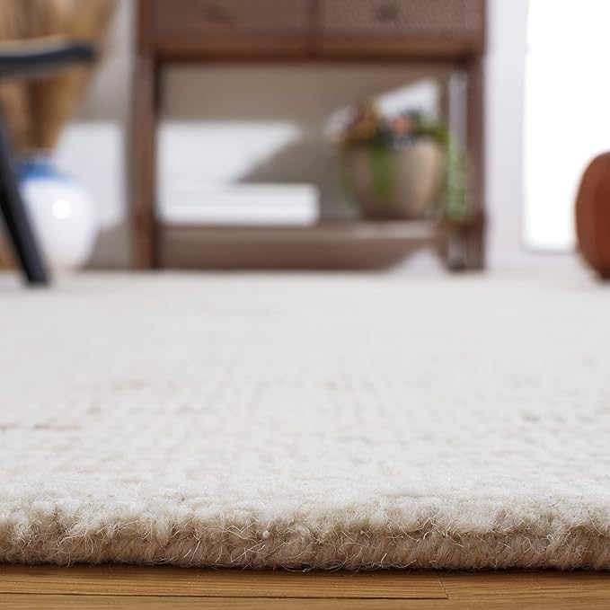 SAFAVIEH Abstract Collection Accent Rug - 2' x 3', Ivory & Brown, Handmade Wool, Ideal for High Traffic Areas in Entryway, Living Room, Bedroom (ABT468T)