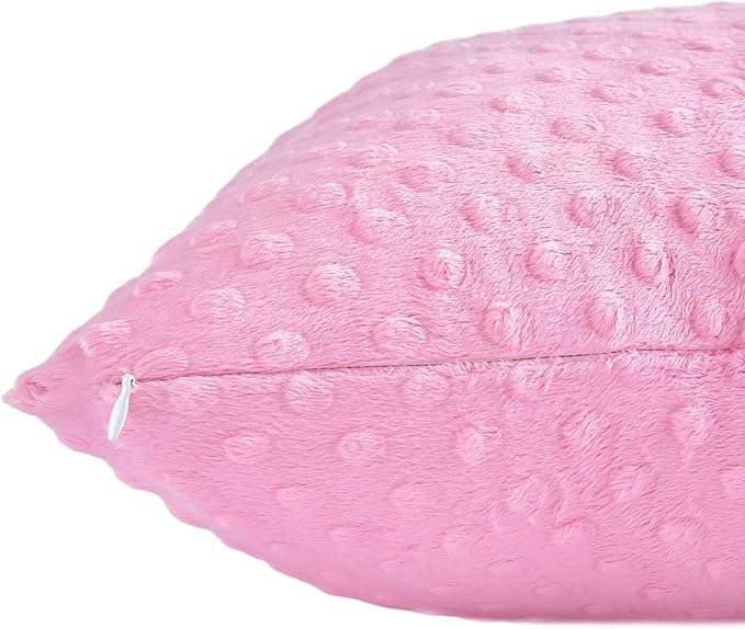 2 Packs Throw Pillow Covers, Neutral Decorative Couch Pillow Cover for Living Room Bed Sofa Rustic Farmhouse Boho Home Decor, Soft Plush Cushion Case Slipcover (Hot Pink, 24"x 24")