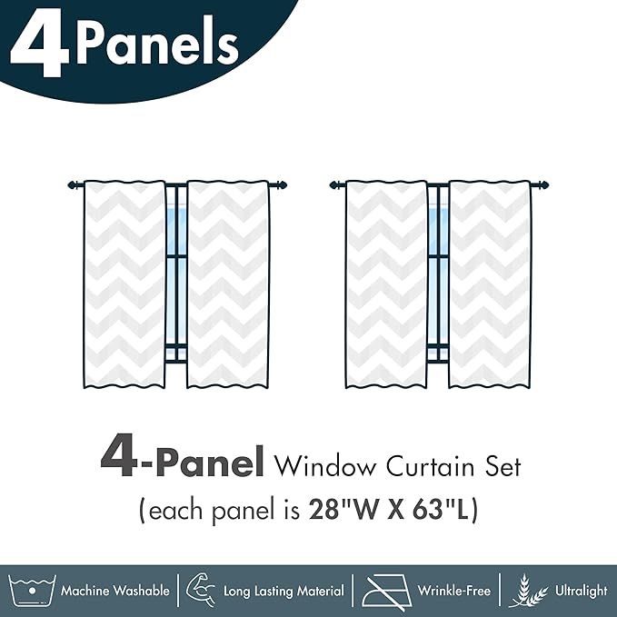 Ambesonne Geometric Window Curtains Pack of 2, Raindrops Doodle Style Creative Leaf Shaped Colorful Girls Theme, Lightweight Set with Rod Pocket, 4 Panels of - 28" x 63", Teal Coral