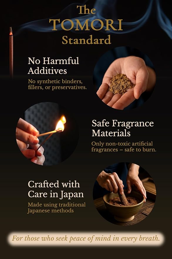 Agarwood Premium Japanese Incense Sticks 60sticks Coreless Low Smoke Natural Charcoal Free Non Toxic Temple Kyoto Aroma Aromatherapy Meditation Calming Stress Relief Relaxation Yoga ZenTOMORI