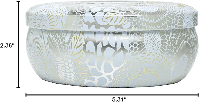 Voluspa Sparkling Cuvee, 3 Wick Tin Candle, 12 Ounce, 40 Hour Burn Time, Coconut Wax for Clean Burning, Handcrafted in The USA