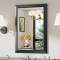 22x30 Inch Black Bathroom Mirror for Wall, Thick Metal Framed Rectangle Mirrors for Over Sink, Bedroom, Living Room, Entryway, Anti-Rust, HD Tempered Glass