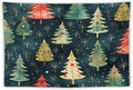 Vintage Christmas Tree Watercolor Tapestry Wall Hanging Vintage Christmas Wall Hanging Wall Tapestry Aesthetic Tapestry for Bedroom Colorful Wall Hanging Aesthetic Wall Art For Room Decor 60"x90"