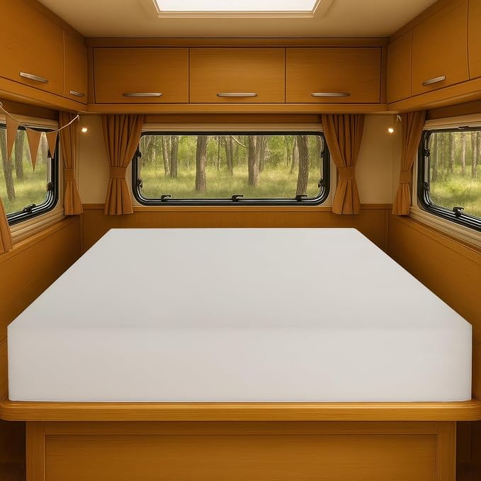 Foamma 8” x 39” x 75” Camper/RV Travel High-Density Bunk Mattress Topper, Made in USA, Comfortable, Travel Trailer, CertiPUR-US Certified, Cover Not Included