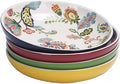 Bico Protea Cynaroides Pasta Bowls, 35oz Salad Bowl Set of 4, Large Ceramic Serving Dinner Bowls for Soup and Cereal, Microwave and Dishwasher Safe, Gift for Housewarming and Thanksgiving