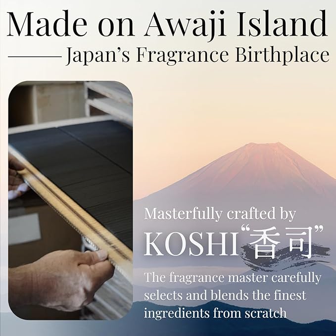 Luxury Japanese Incense Sticks 60sticks White Tea Jasmine Musk Grapefruit Coreless Low Smoke Natural Charcoal Free Non Toxic Aromatherapy Meditation Calming Stress Relief Relaxation Yoga TOMORI