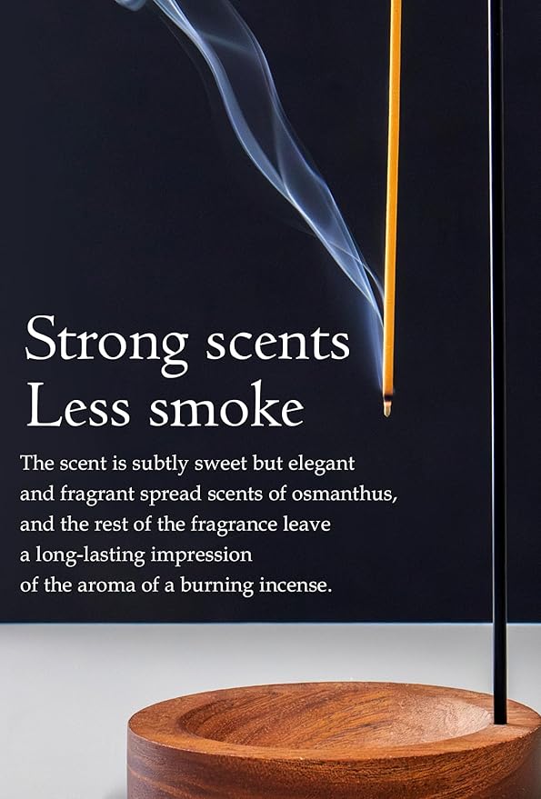 Osmanthus Premium Japanese Incense Sticks 60sticks Coreless Low Smoke Natural Charcoal Free Non Toxic Aromatherapy Meditation Calming Stress Relief Relaxation Yoga TOMORI